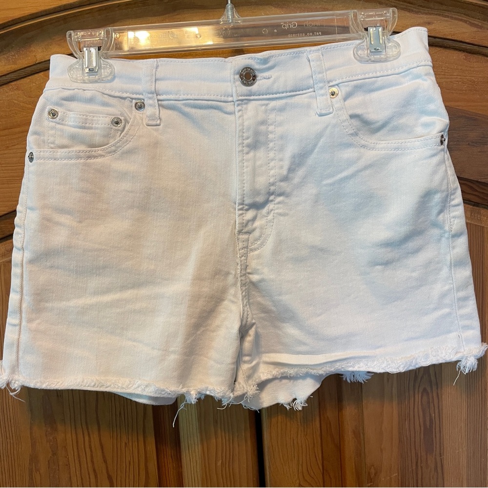 Gap Shorts Womens 27 White Denim Summer Cut Offs Cotton Stretch Shorts 3"